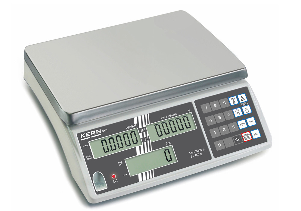 KERN počítacia váha CXB, až do 30 kg, min. hmotnosť dielika 10,0 g / kus - 1