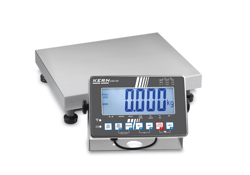 KERN st steel platform scale SXS, IP 68, verifiable, to 60 kg, weighing plate 500 x 400 mm - 1
