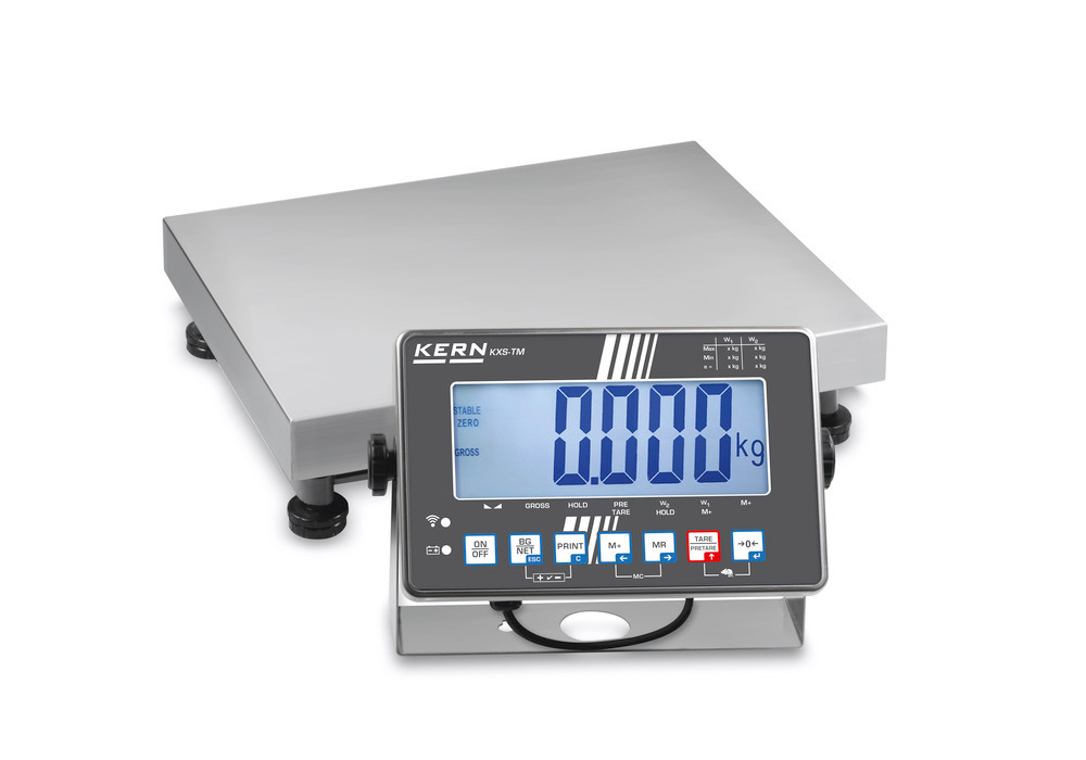 KERN st steel platform scale SXS, IP 68, verifiable, to 30 kg, weighing plate 500 x 400 mm - 1