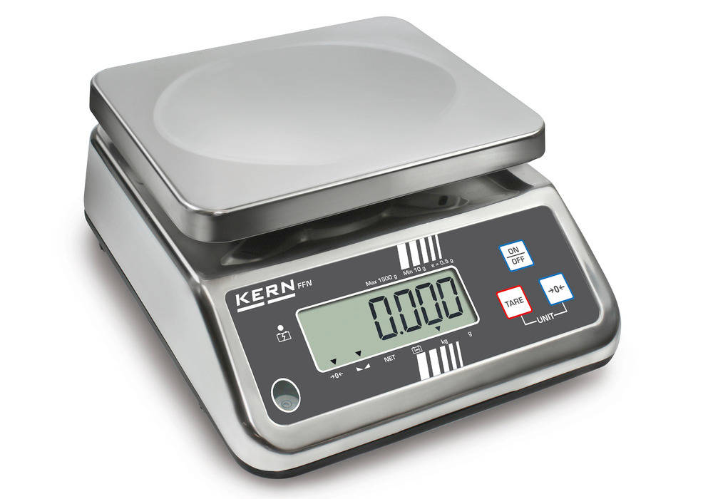 KERN stainless steel bench scale FFN, IP 65, verifiable, up to 25 kg - 1