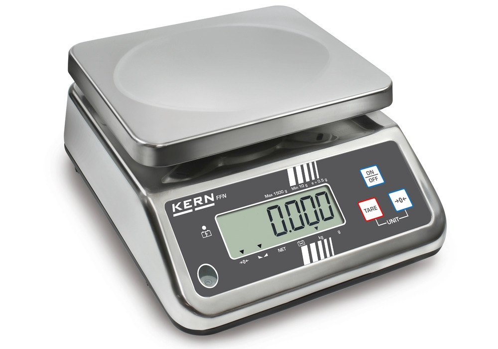 KERN stainless steel bench scale FFN, IP 65, up to 25 kg - 1