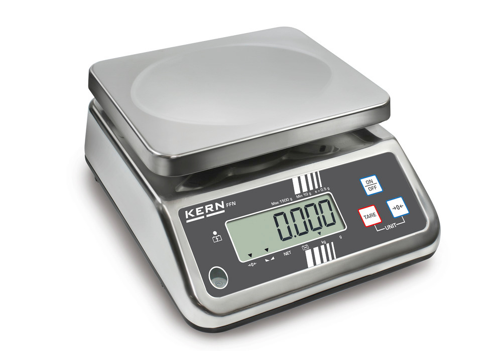 KERN nerezová stolní váha FFN, IP 65, až do 6 kg