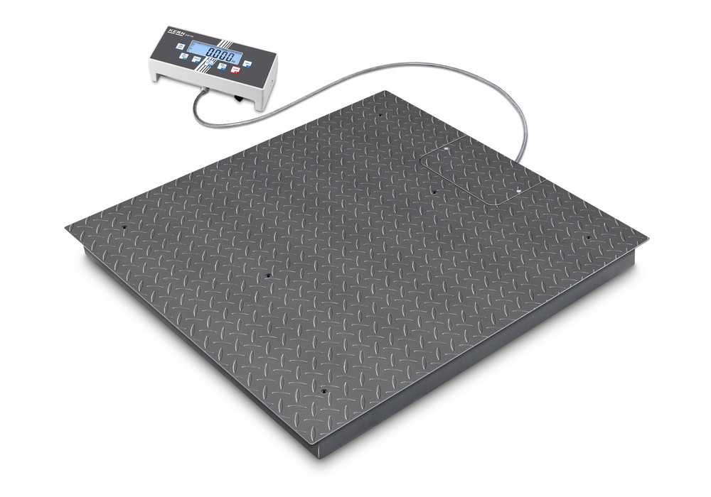 KERN two-range floor scale BID, verifiable, to 1.5 t, weighing plate 1200 x 1500 mm