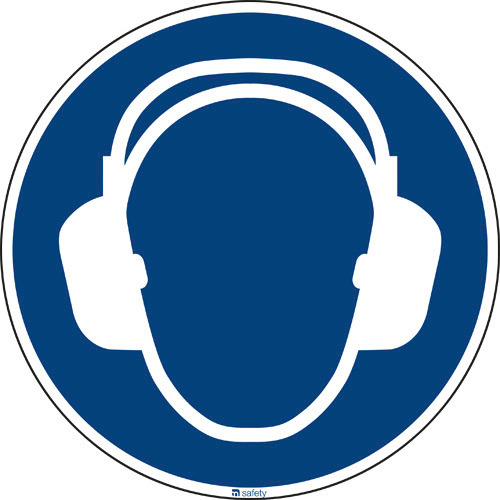Mandatory sign Use hearing protection, ISO 7010, aluminium, 200 mm, Pack = 10 units - 1