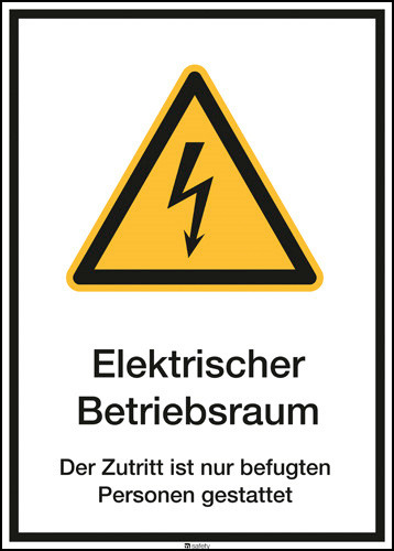 Kombischild "Elektr. Betriebsraum", ISO 7010, Aluminium, 265 x 370 mm, VE = 5 Stück