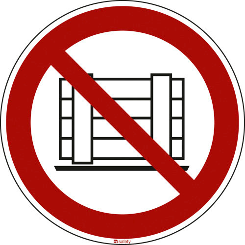 Panneau d'interdiction Ne pas obstruer, ISO 7010, film autocollant, 100 mm, UE = 10 pièces - 1