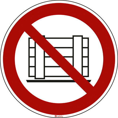 Panneau d'interdiction Ne pas obstruer, ISO 7010, film autocollant, 200 mm, UE = 10 pièces
