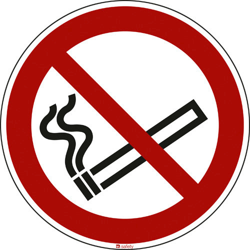 Prohibition sign No smoking, ISO 7010, foil, self-adhesive, 200 mm, Pack = 10 units - 1