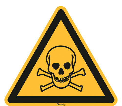 Hazard sign Warning of toxic substances, ISO 7010, foil, self-adhesive, 100 mm, Pack = 20 units - 1