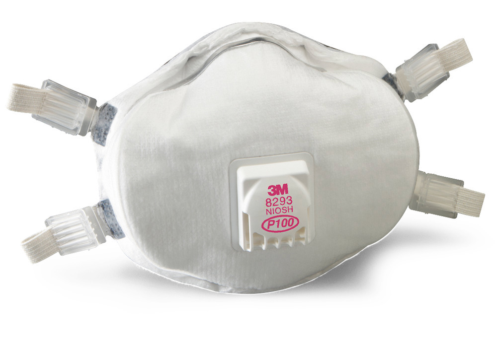 3M 8293 Respirator Particulate P100 - Exhalation Valve - Foam Faceseal - Adjustable Straps - 1
