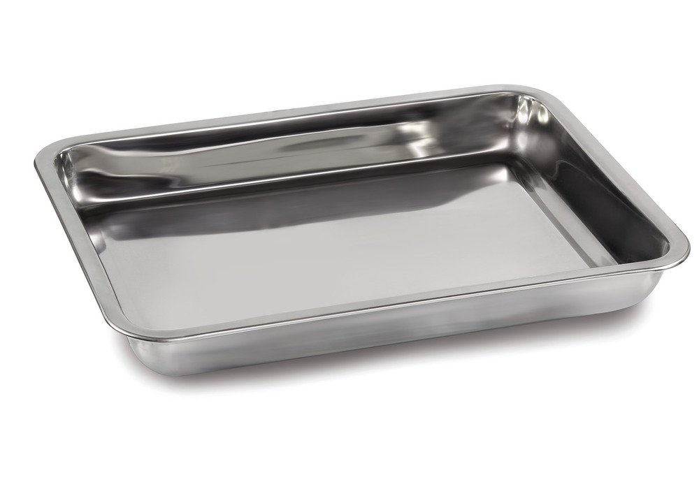 Tare pan in stainless steel, dimensions 370 x 240 x 20 mm - 1