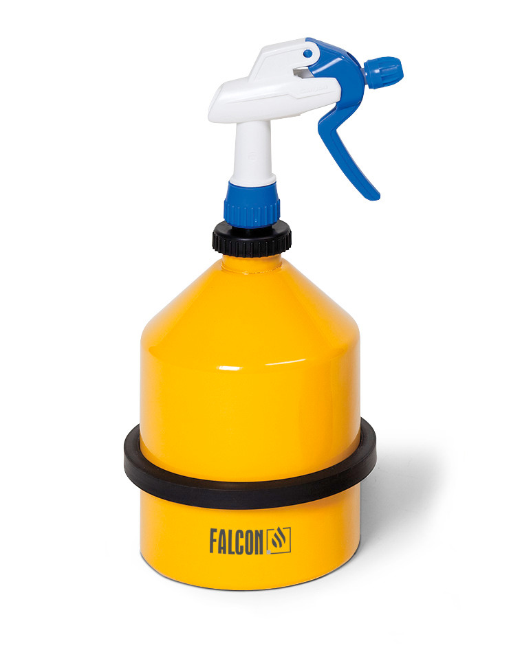 Chemical Spray Bottle - Steel - 2-Liter - FALCON - Yellow - Adjustable Nozzle - Controls Fumes - 1