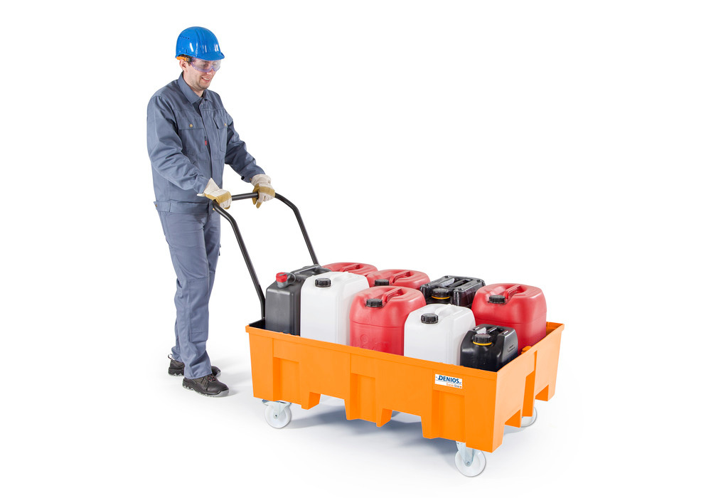 Spill pallet base-line in polyethylene (PE), without grid, mobile - 2