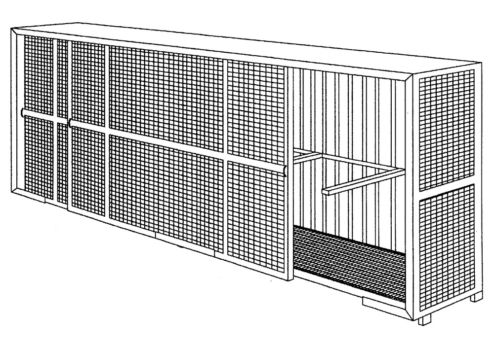 Gas Cylinder Storage with Floor Plate - 21 x 5 - Lockable Sliding Door - Steel Frame - 2