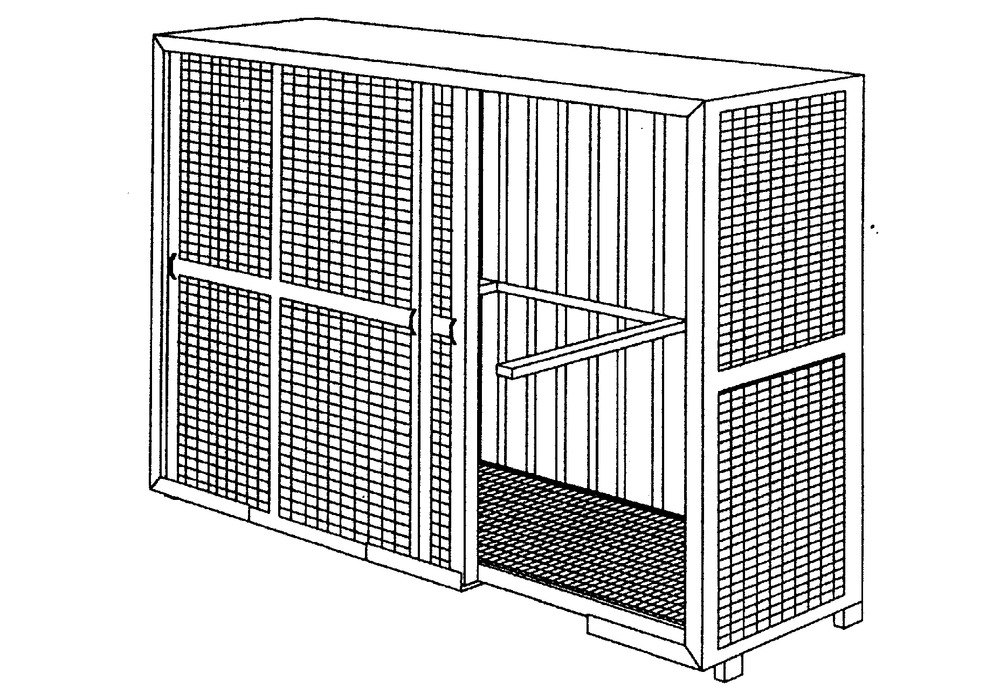 Gas Cylinder Storage with Floor Plate - 11 x 5 - Lockable Sliding Doors - Steel Frame - 2