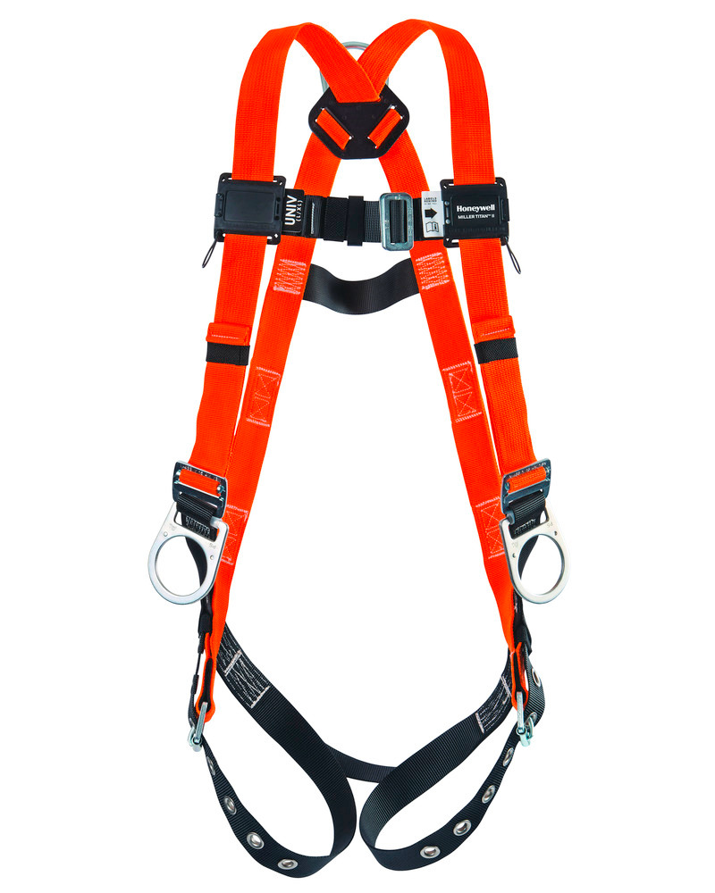 Non-Stretch Harness - Titan II - Back & Side D-Ring - Tongue Buckle Legs - Lightweight - Adjustable - 1