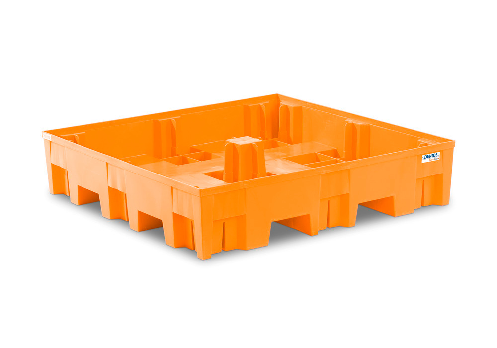 Cubeto de plástico para 3 bidones, sin rejilla: base-line F4-200 W - 1