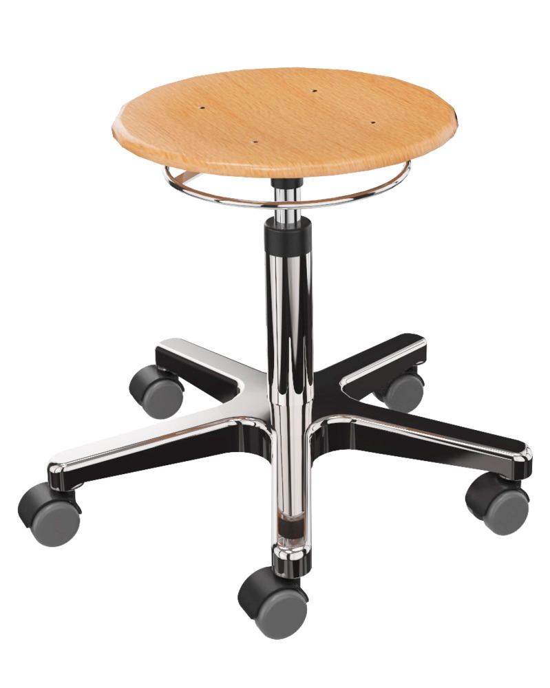 Work stool beech, aluminium base - 1