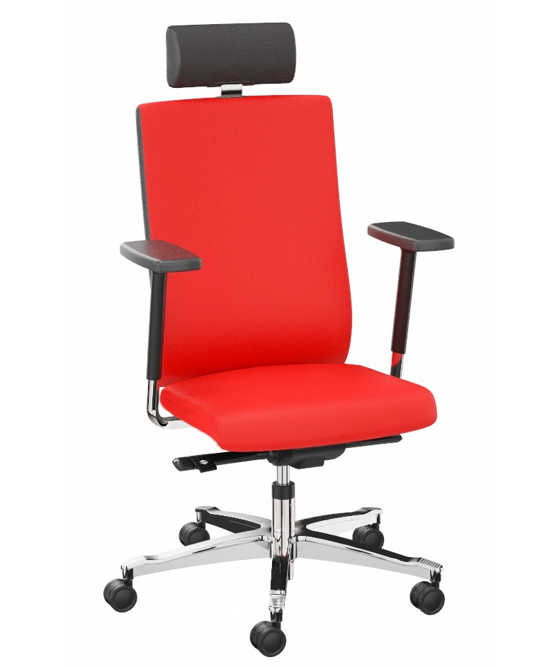 Pracovná stolička pre nepretržitú prevádzku, poťah červený - 1