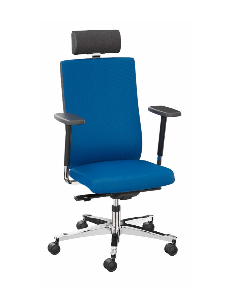 Pracovná stolička pre nepretržitú prevádzku, poťah modrý - 1
