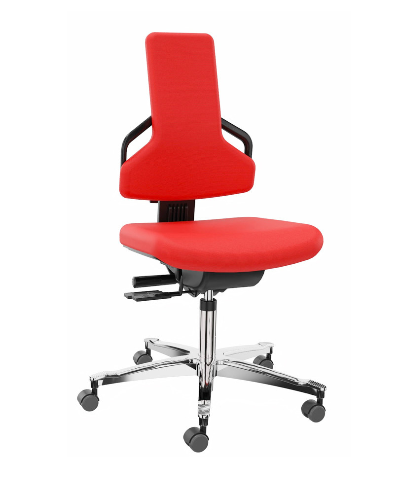 Premium work chair cover fabric red, aluminium base - 1