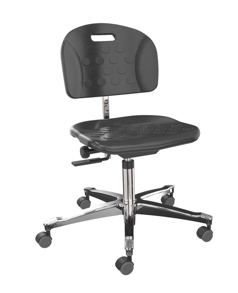 Krzesło robocze, PU, krzyżak podstawy z aluminium - 1