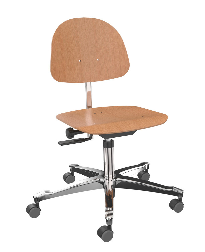 Work chair beech, aluminium base - 1