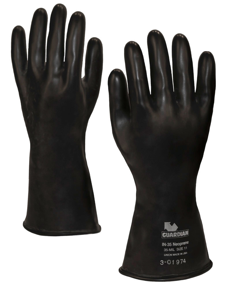 Neoprene Glove - Short - 35 mil - Size 11 - Black - Protection from ...