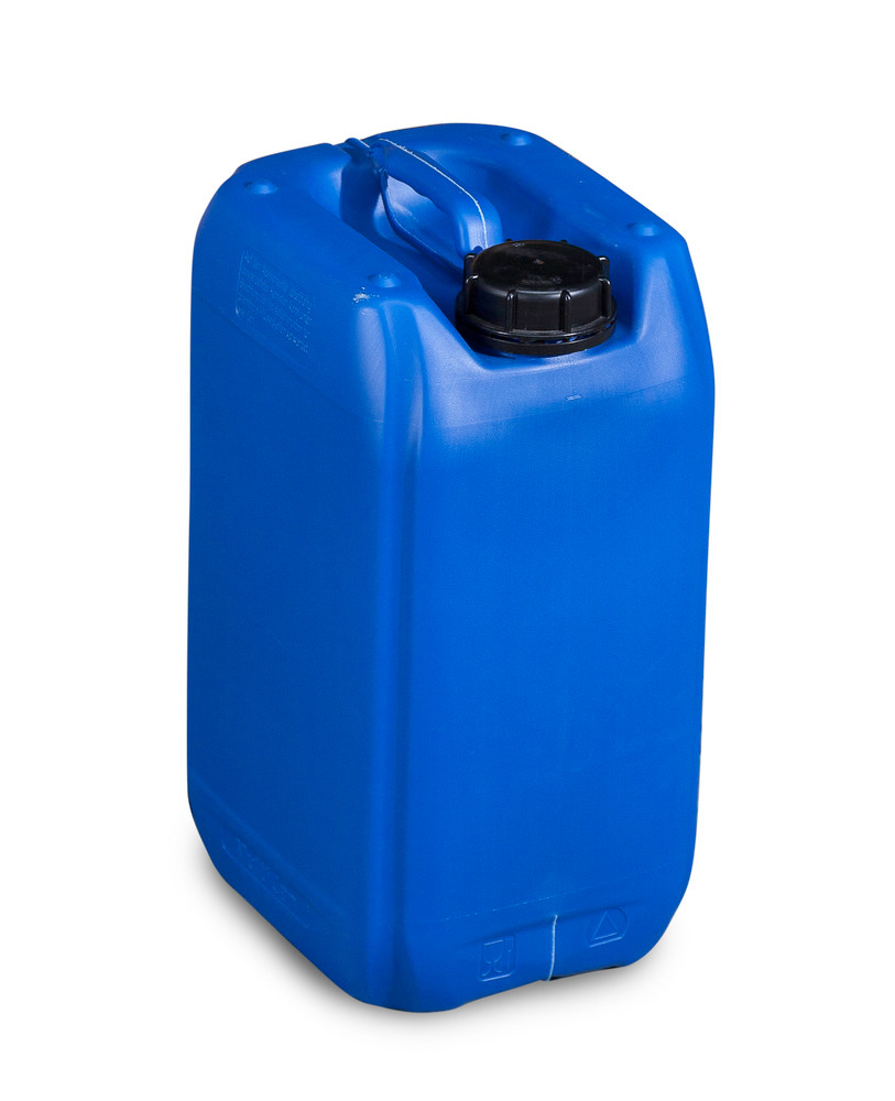 Garrafa de plástico (PE) ATEX 1 y 2, 12 litros, con asa y tapa roscada, azul, homologada, apilable - 1