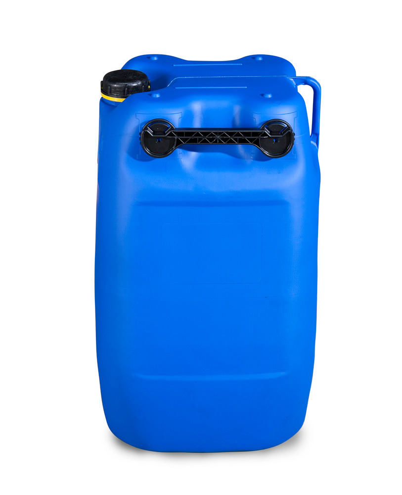 Garrafa de plástico polietileno (PE), 60 litros, con asa y tapa roscada, azul - 1