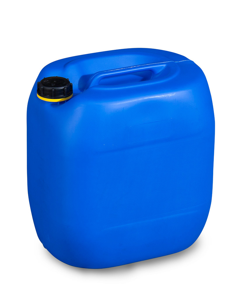 Garrafa de plástico polietileno (PE), 30 litros, con asa y tapa roscada, azul, homologada, apilable - 2