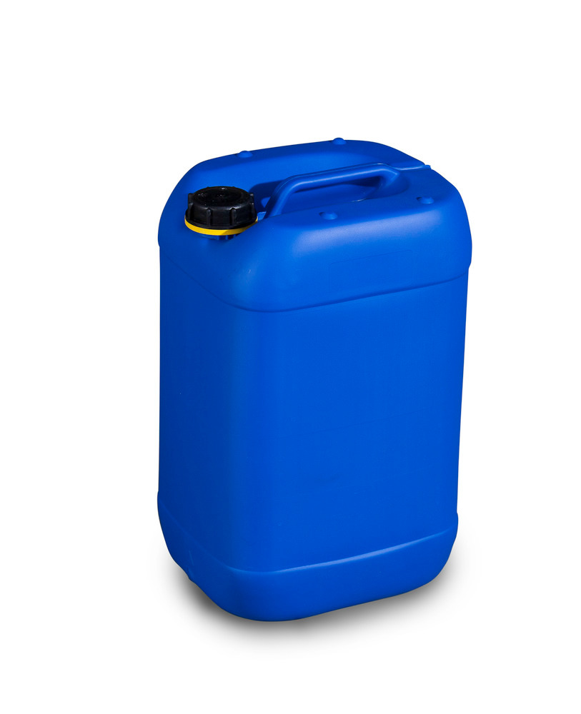 Garrafa de plástico polietileno (PE), 25 litros, con asa y tapa roscada, azul, homologada, apilable - 2