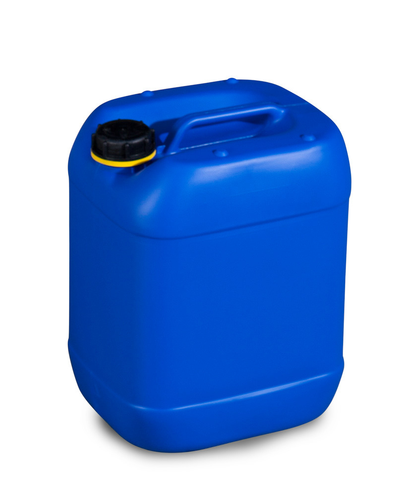 Garrafa de plástico polietileno (PE), 20 litros, con asa y tapa roscada, azul, homologada, apilable - 2