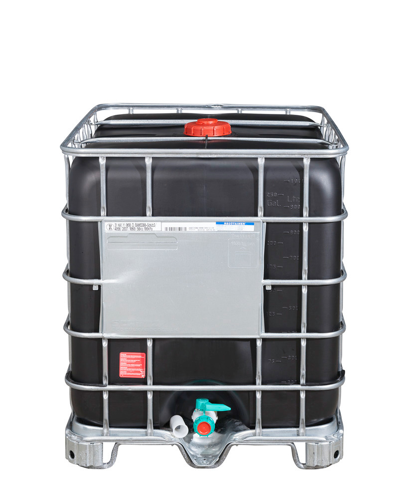 Recobulk IBC hazard. goods container, UV protect, steel runner 1000 litre, NW150 opening, NW50 drain - 2