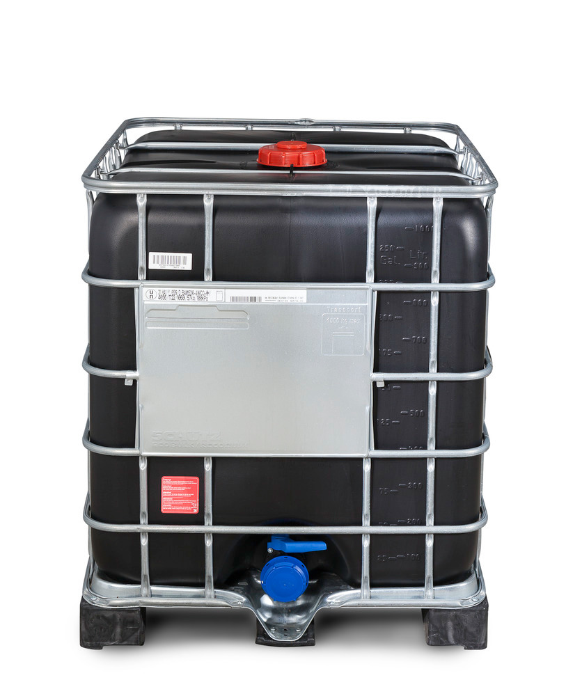 IBC kontejner Recobulk, UV ochrana, PE paleta, 1000 litrů, otvor DN 150, vypouštěcí otvor DN 80 - 1