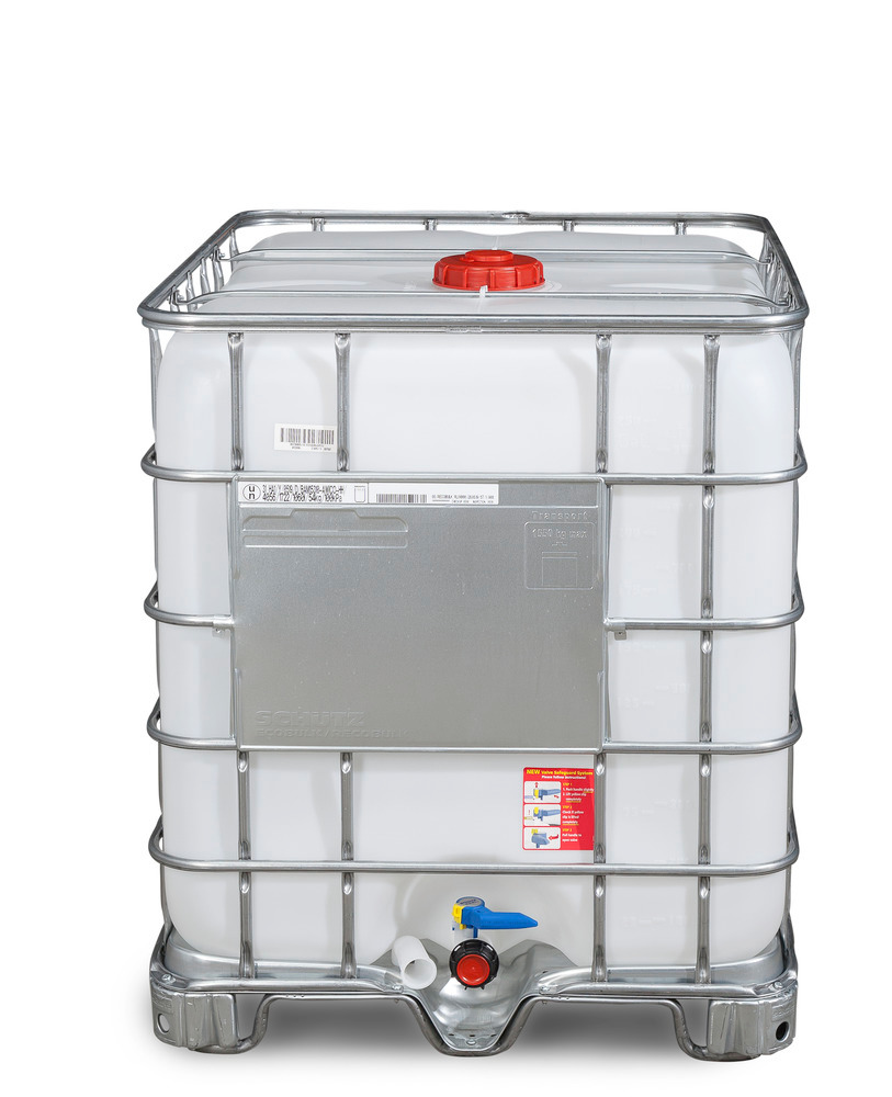 IBC container voor gevaarlijke stoffen, stalen skids, 1000 liter, opening NW150, uitgang NW50 - 2