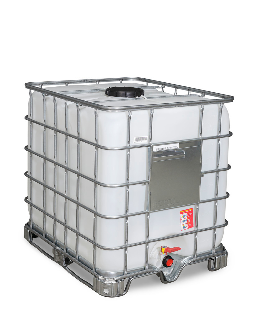 Recobulk IBC container, steel runner, 1000 litre, NW225 opening, NW50 drain - 1