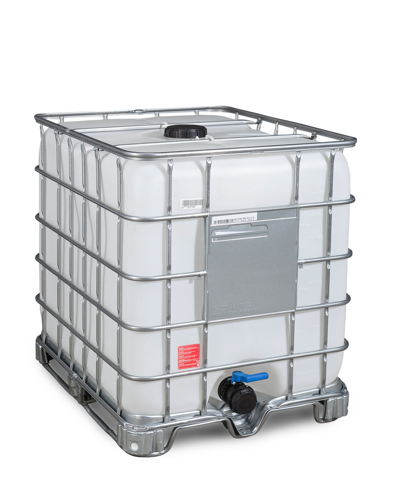 Recobulk IBC Gefahrgut-Container, Stahlkufen, 1000 Liter, Öffnung NW150, Auslauf NW80 - 1