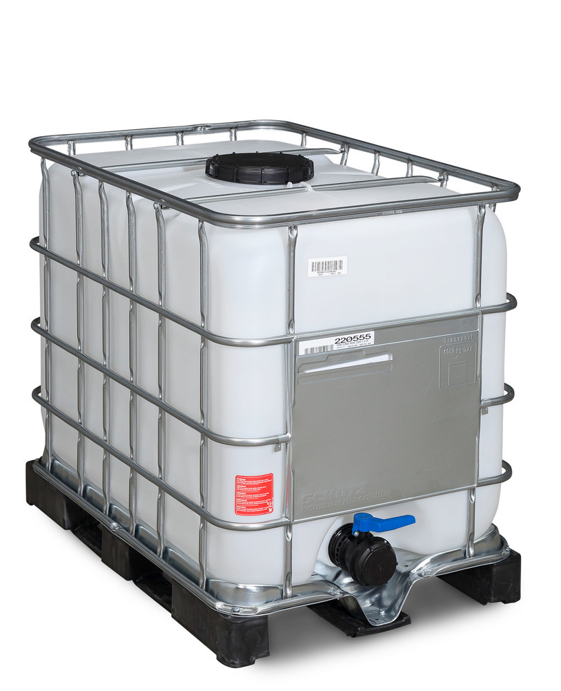 IBC Container, PE-Palette, 600 Liter, Öffnung NW225, Auslauf NW80 - 1