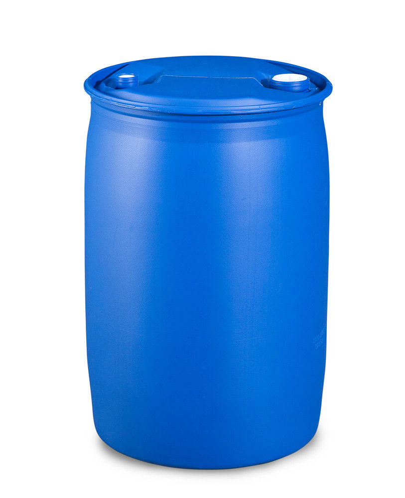 Bidão de plástico para químicos, tampa de rosca de 3/4'' e 2'', azul, 120 litros - 1
