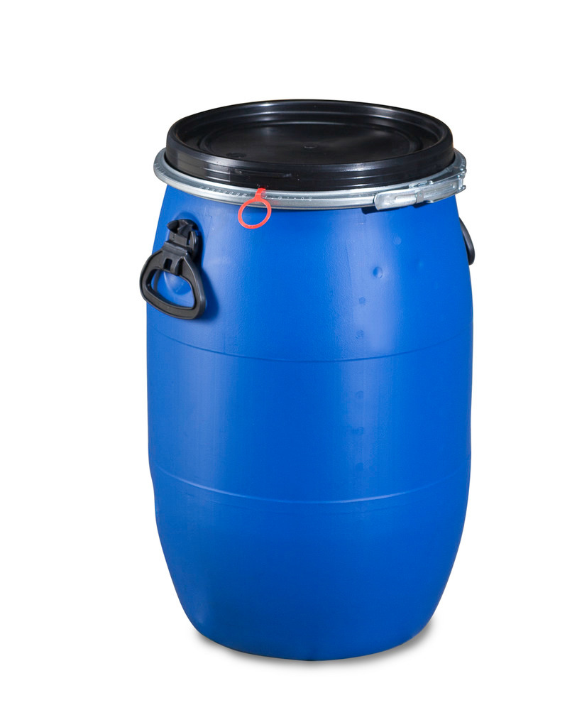 Plastic lidded drum with pressure release valve, 60 litre - 2