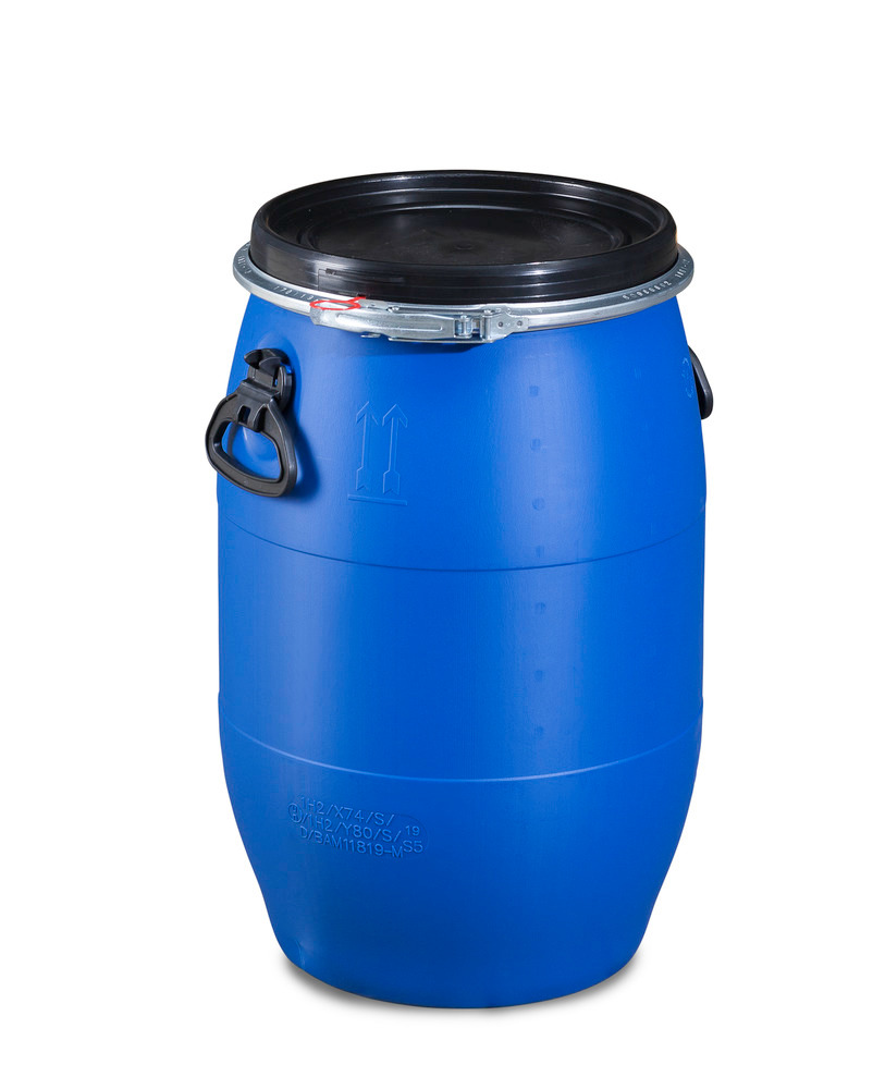 Plastic lidded drum, 60 litre - 2