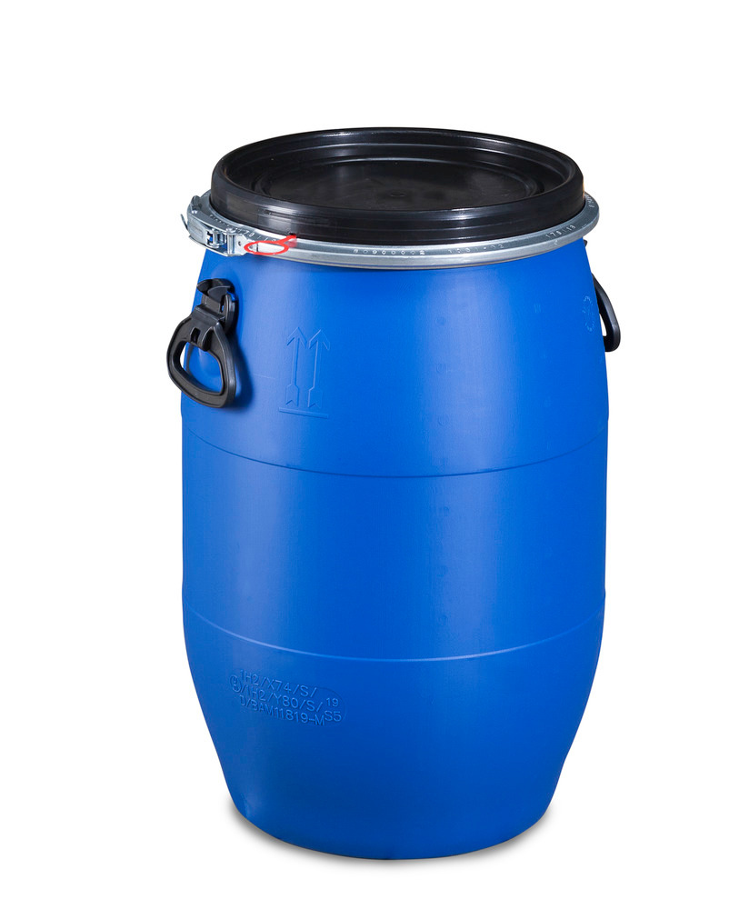 Plastic lidded drum, 60 litre - 1