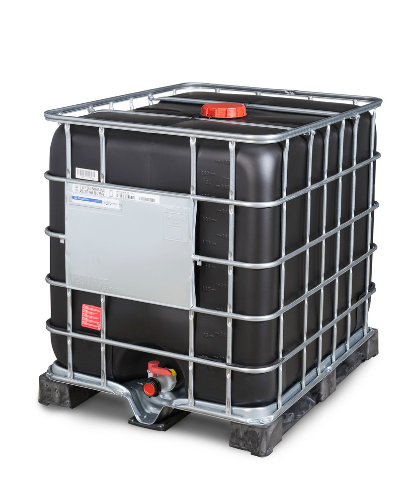 Cistern. per merci peric., protezione anti-UV, pallet in PE, 1000 litri, apert. DN 150, uscita DN 50 - 3