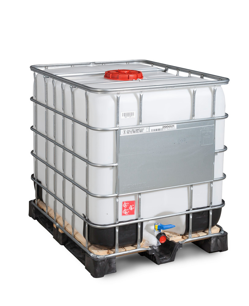 IBC hazardous goods container, composite pallet, 1000 litre, opening NW225, drain NW50 - 2