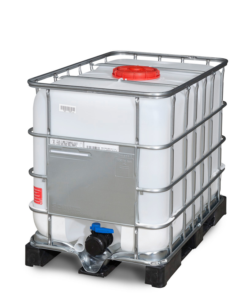 IBC Gefahrgut-Container, PE-Palette, 600 Liter, Öffnung NW225, Auslauf NW80 - 1