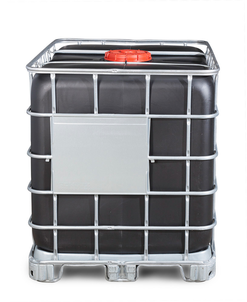 Contenedor GRG de 1000 L con protección UV, guías de acero, entrada NW225, salida NW80: Recobulk IBC - 5
