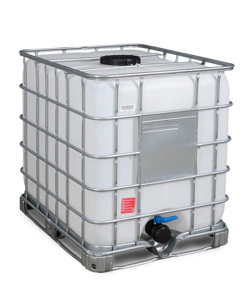 Recobulk IBC Container, Stahlrahmen-Palette, 1000 Liter, Öffnung NW225, Auslauf NW80 - 1