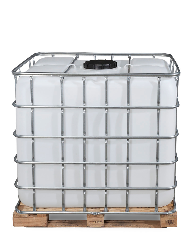 IBC kontejner Recobulk, dřevěná paleta, 1000 litrů, víko DN 225, uzávěr DN 50 - 4