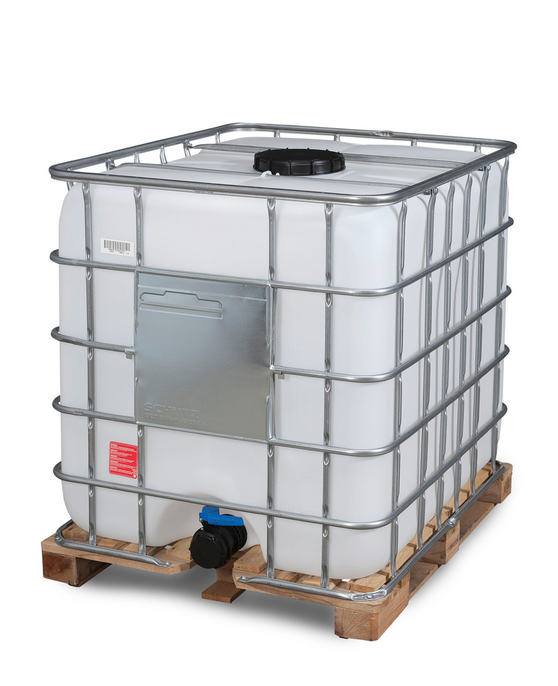 Recobulk IBC container, wooden pallet, 1000 litre, NW225 opening, NW80 drain - 3